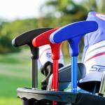 PGM Adjustable Two Way Golf Putter for Men Women and Juniors - Ambidextrous Golf Club with Adjustable Height and TPR Anti-Slip Grip, Red and Blue Putter 2 Pack