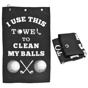 Golf Accessories Towel Gifts for Men -Stockig Stuffers for Men Him, Funny Microfiber Towel Cleaning Cloth with Clip for Bags Golf Balls & Clubs, Gifts for Christmas Birthday Valentines Day Fathers Day