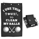 Golf Accessories Towel Gifts for Men -Stockig Stuffers for Men Him, Funny Microfiber Towel Cleaning Cloth with Clip for Bags Golf Balls & Clubs, Gifts for Christmas Birthday Valentines Day Fathers Day
