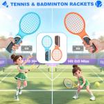 Switch 2 Sports Accessories 13 in 1 Bundle for Nintendo Switch 2, Family Sports Party Pack Accessories Kit with Golf Clubs, Tennis Rackets, Chambara Swords, Soccer Leg Straps, Wrist Band