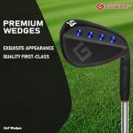 Gowolf 54 Degree Wedge Right Hand - Premium Forged Full Face Golf Wedges for Men, Golf Gap Wedges Sand Wedge Lob Wedge, Golf Clubs CNC Milled Face for More Spin - Great Golf Gifts (Black 54 Degree)