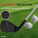 Gowolf 54 Degree Wedge Right Hand - Premium Forged Full Face Golf Wedges for Men, Golf Gap Wedges Sand Wedge Lob Wedge, Golf Clubs CNC Milled Face for More Spin - Great Golf Gifts (Black 54 Degree)