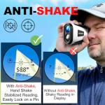 JIEHOME Golf Rangefinder with Slope & Magnetic, 7 Modes(Triangulation) Upgraded Laser Rangefinders, 1200 Yards, 7X Magnification, Range Finder for Golfing Hunting Golf Accessories for Men Women