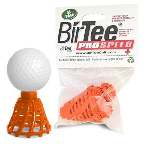 BirTee Golf Tees - PRO Speed Plus with Flexibility & Durability - 8 Pack. Indoor Golf Tees/Golf Simulator Tees/Winter Plastic Golf Tees (Orange)