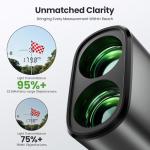 EENOUR Golf Rangefinder with Slope,1200 Yards 7X Magnification, Laser Range Finder with Pin Lock Vibration,Rechargeable Battery, IP54 Waterproof, Stripe,Golf Accessories for Men Women