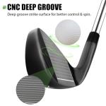 MAZEL Men Golf Iron Set (9PCS) or 1,2,3,4,5,6,7,8,9,Pitching Wedge,Sand Wedge with Steel Shafts for Right Handed Golfers (5 Iron)