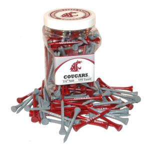 Team Golf NCAA Washington State Cougars Jar Of 175 Golf Tees 2-3/4" Golf Tees, 175 Pack, Regulation Size, Multi Team Colors