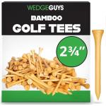 Wedge Guys Bamboo Golf Tees 1-1/2, 2-3/4 & 3-1/4" | 100,250,500 or 1000 pcs. | Free Ball Marker - Stronger Than Wood, Biodegradable & Less Friction | PGA Professional Approved, Golf Tees Bulk Bag