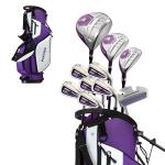 Precise M5 Women's Golf Club Set – Titanium Driver, Stainless Steel Fairway & Hybrid, 5-PW Irons, Putter, Stand Bag & Headcovers – Lightweight Graphite Shafts for Women – Right-Handed, Purple