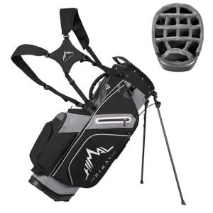14-Way Golf Stand Bag - Lightweight Golf Bag for Men Women, Plush-Lined Divider Top, Interchangeable Single/Dual Straps and Rain Cover