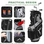 14-Way Golf Stand Bag - Lightweight Golf Bag for Men Women, Plush-Lined Divider Top, Interchangeable Single/Dual Straps and Rain Cover