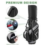14-Way Golf Stand Bag - Lightweight Golf Bag for Men Women, Plush-Lined Divider Top, Interchangeable Single/Dual Straps and Rain Cover