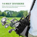 14-Way Golf Stand Bag - Lightweight Golf Bag for Men Women, Plush-Lined Divider Top, Interchangeable Single/Dual Straps and Rain Cover