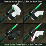 DeadEyeVR - DriVR Golf Club for Quest - Realistic VR Golf Simulator Handle - Weighted VR Golf Club Grip for Enhanced Play (Elite Chrome - Q2, Q3, and Q Pro)