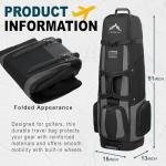 UNIHIMAL Soft-Sided Golf Travel Bags for Airlines with Wheels, Golf Club Travel Covers 900D Wear-Resistant Oxford, Waterproof, Universal Size（Black-Gray）