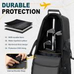 UNIHIMAL Soft-Sided Golf Travel Bags for Airlines with Wheels, Golf Club Travel Covers 900D Wear-Resistant Oxford, Waterproof, Universal Size（Black-Gray）