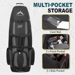 UNIHIMAL Soft-Sided Golf Travel Bags for Airlines with Wheels, Golf Club Travel Covers 900D Wear-Resistant Oxford, Waterproof, Universal Size（Black-Gray）