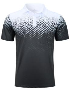 uideazone Men's Polo Shirt Athletic Fit Slim Short Sleeve Golf Shirts White Black Collared Moisture Wicking Sport Tee Shirt