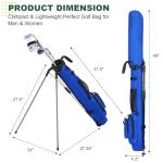 MAZEL Lightweight Golf Bag for Men – Easy to Carry Golf Clubs Bag with Shoulder Strap,Pitch n Putt Golf Stand Bag for Driving Range,Par 3 and Executive Courses - Fit Up to 8 Clubs (Deep Blue)