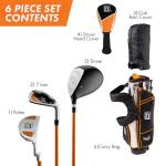 PGA Tour Youth Golf Club Set – 6-Piece Right-Handed Kids Golf Set for Ages 12+ (5’2”+) – Beginner Junior Golf Clubs with Lightweight Stand Bag, Mallet Putter, 7 Iron, Driver by Golfgen
