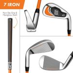 PGA Tour Youth Golf Club Set – 6-Piece Right-Handed Kids Golf Set for Ages 12+ (5’2”+) – Beginner Junior Golf Clubs with Lightweight Stand Bag, Mallet Putter, 7 Iron, Driver by Golfgen