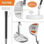 PGA Tour Youth Golf Club Set – 6-Piece Right-Handed Kids Golf Set for Ages 12+ (5’2”+) – Beginner Junior Golf Clubs with Lightweight Stand Bag, Mallet Putter, 7 Iron, Driver by Golfgen