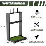 GUULIBERA Golf Putter Stand, Premium Wooden Golf Club Rack for 6 Clubs, 18 Balls & 3 Putter Covers Storage, Golf Putter Stand, Floor Display Rack for Indoor Home Office Club Simulator