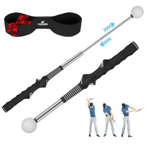 FODESAN Retractable Golf Swing Training Aid: Portable Correct Grip Trainer with Click Feedback Sound – Ideal for Right-Handed Players, Indoor & Outdoor Use, Perfect for Beginners & Enthusiasts