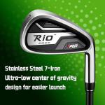 PGM Rio 2016 III Men's Golf Irons Set - 5,6,7,8,9,P - Graptlite Shaft R-Flex - Right Handed - Premium Forged Cavity Back Design for Distance & Forgiveness