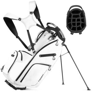 Findway 14 Way Golf Stand Bag, Lightweight Golf Bag with Stand for Men Women, Golf Club Carry Bag with Dual Strap, Full Length Dividers, Multiple Pockets, Golf Ball Holder, Rain Cover Hood