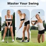PINKMOLI 2 Pack Golf Swing Training Aid Swing Correcting Arm Band for Muscle Memory & Body Connection – Golf Trainer for Beginners, Left/Right-Handed Players (Black)