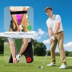 PINKMOLI 2 Pack Golf Swing Training Aid Swing Correcting Arm Band for Muscle Memory & Body Connection – Golf Trainer for Beginners, Left/Right-Handed Players (Black)