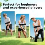 PINKMOLI 2 Pack Golf Swing Training Aid Swing Correcting Arm Band for Muscle Memory & Body Connection – Golf Trainer for Beginners, Left/Right-Handed Players (Black)