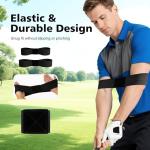 PINKMOLI 2 Pack Golf Swing Training Aid Swing Correcting Arm Band for Muscle Memory & Body Connection – Golf Trainer for Beginners, Left/Right-Handed Players (Black)