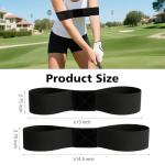 PINKMOLI 2 Pack Golf Swing Training Aid Swing Correcting Arm Band for Muscle Memory & Body Connection – Golf Trainer for Beginners, Left/Right-Handed Players (Black)