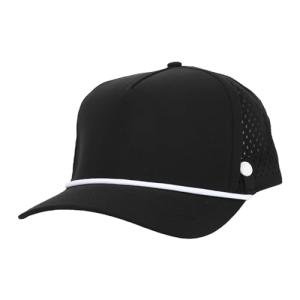 ANKOR Performance Golf Rope Hat - UPF 50 Water Resistant Lightweight Thermoflex Snapback, Men’s Hat Golf Tee Design Holder Black