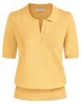 Kate Kasin Women Summer Knitted Polo Tee Shirt Casual Short Sleeve Ribbed Hem Sweater Tops Golf Sweater Tops Yellow L