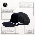 ANKOR Performance Golf Rope Hat - UPF 50 Water Resistant Lightweight Thermoflex Snapback, Men’s Hat Golf Tee Design Holder Black