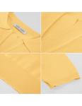 Kate Kasin Women Summer Knitted Polo Tee Shirt Casual Short Sleeve Ribbed Hem Sweater Tops Golf Sweater Tops Yellow L