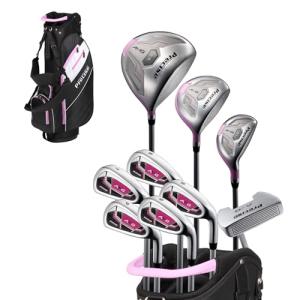 Precise AMG Complete Womens Golf Clubs Set, Includes Driver, Fairway, Hybrid, 6-PW Irons, Putter, Stand Bag, 3 H/C's, Golf Clubs Women Right Handed, Regular & Petite Sizes