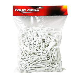 Hireko Tour Gear Wood Golf Tees White, Assorted Sizes 2-3/4 inch or 3-1/4 inch Tall Golf Tees, 100, 500 Bulk Packs (2 3/4 Inch, 500-Pack)