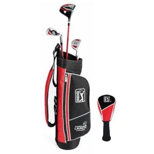 PGA TOUR Youth Golf Club Set Ages 5-8 (4’1”-4'8") Right Handed Beginner Junior Complete Golf Club Set with Lightweight Bag, Driver, 7 Iron, and Putter by Golfgen