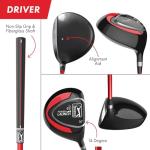 PGA TOUR Youth Golf Club Set Ages 5-8 (4’1”-4'8") Right Handed Beginner Junior Complete Golf Club Set with Lightweight Bag, Driver, 7 Iron, and Putter by Golfgen