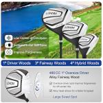 LOHOM Men's Golf Club Set, 11-Piece Right Handed Clubs with 460cc Driver, Fairway Wood, Hybrid & Steel Irons 5-9, P, S, Steel/Graphite Shafts, Charcoal