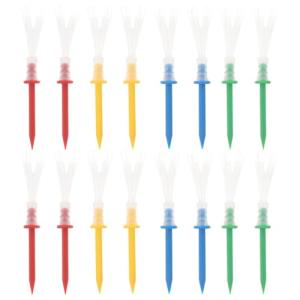 Uonlytech 4 More Yards Tees Golf Accessories 16PCS Plastic, Practical 4 More Yds Friction Side Golf for Home Golf Training, 4 Color Tees