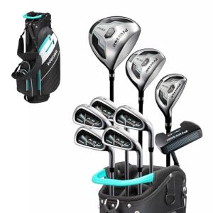 Precise AMG Men’s 14-Piece Golf Set – Titanium Driver, Wood, Hybrid, 6-PW Irons, Putter, Stand Bag, 3 Headcovers and Cover – RH - Tall Size +1"
