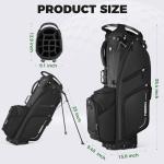 Findway 14 Way Golf Stand Bag, Lightweight Golf Bag with Stand for Men Women, Golf Club Carry Bag with Dual Strap, Full Length Dividers, Multiple Pockets, Golf Ball Holder, Rain Cover Hood