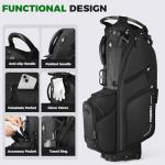 Findway 14 Way Golf Stand Bag, Lightweight Golf Bag with Stand for Men Women, Golf Club Carry Bag with Dual Strap, Full Length Dividers, Multiple Pockets, Golf Ball Holder, Rain Cover Hood