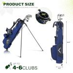 UNIHIMAL Golf Par 3 Lightweight Stand Carry Bag PRO with Dual Shoulder Straps –Pitch n Putt Golf Bag Easy to Carry and Durable for The Driving Range, and Executive Courses – 31.5 inches Tall (Blue)