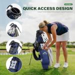 UNIHIMAL Golf Par 3 Lightweight Stand Carry Bag PRO with Dual Shoulder Straps –Pitch n Putt Golf Bag Easy to Carry and Durable for The Driving Range, and Executive Courses – 31.5 inches Tall (Blue)
